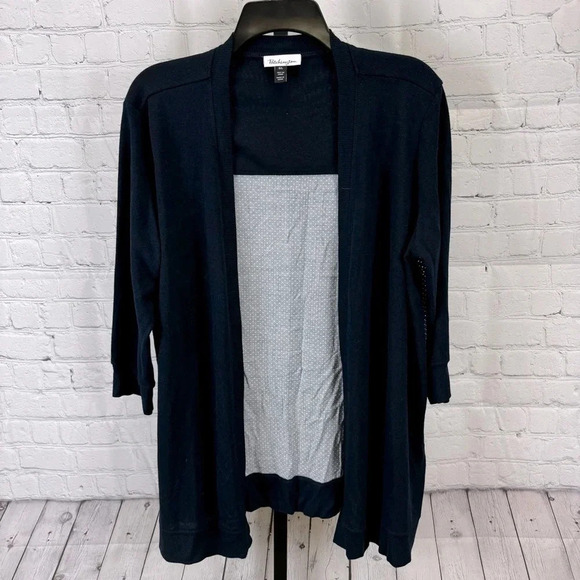 Patchington Navy Polka Dot Open Front Cardigan Size Large - Picture 1 of 5